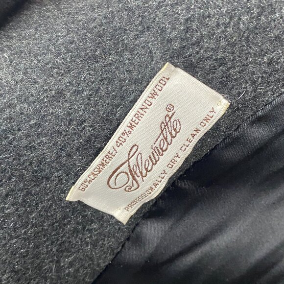 Fleurette Cashmere Merino Wool Coat Size 10 Charcoal Gray Open Front Pockets - Picture 4 of 11